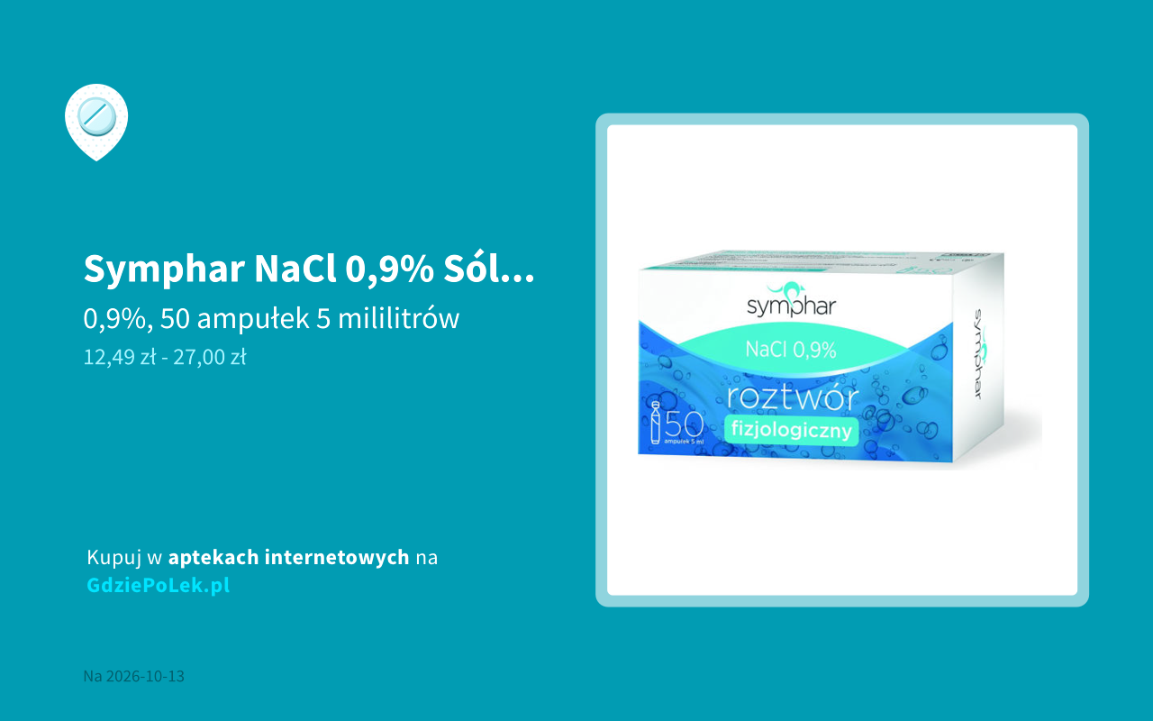 Symphar NaCl 0,9% Sól fizjologiczna cena i dostępność w aptekach ...