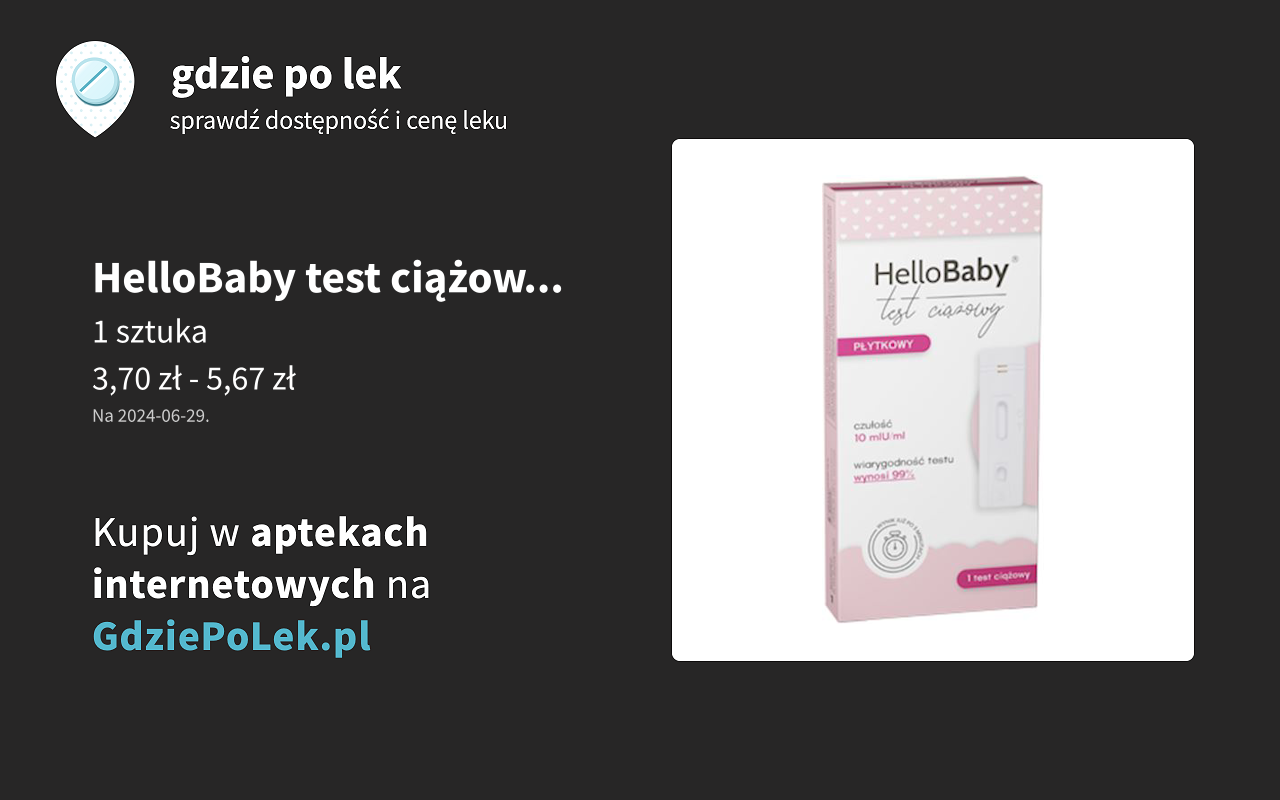 HelloBaby test ciążowy płytkowy 1 szt.