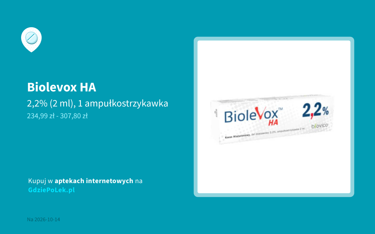 Biolevox HA cena i dostępność w aptekach internetowych i stacjonarnych ...