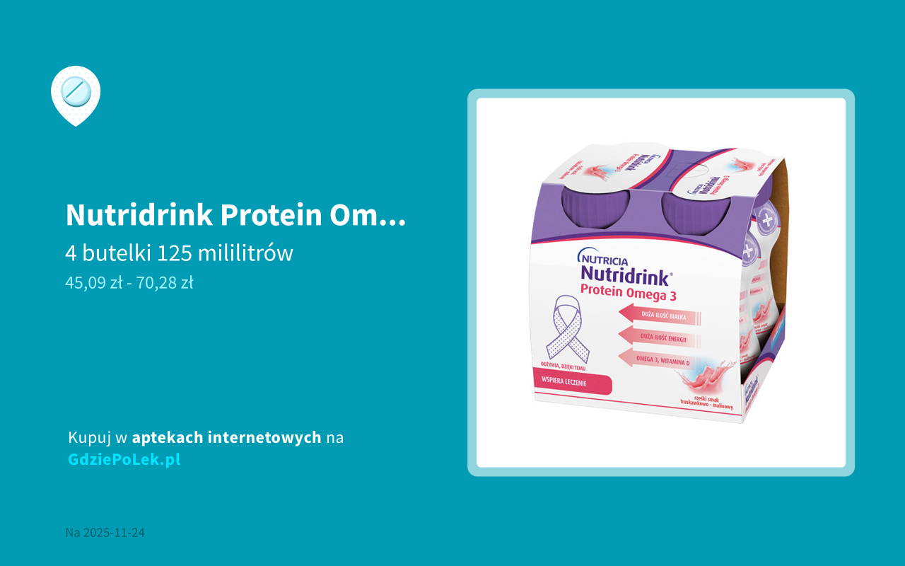 Nutridrink Protein Omega 3 truskawkowomalinowy cena i dostępność w