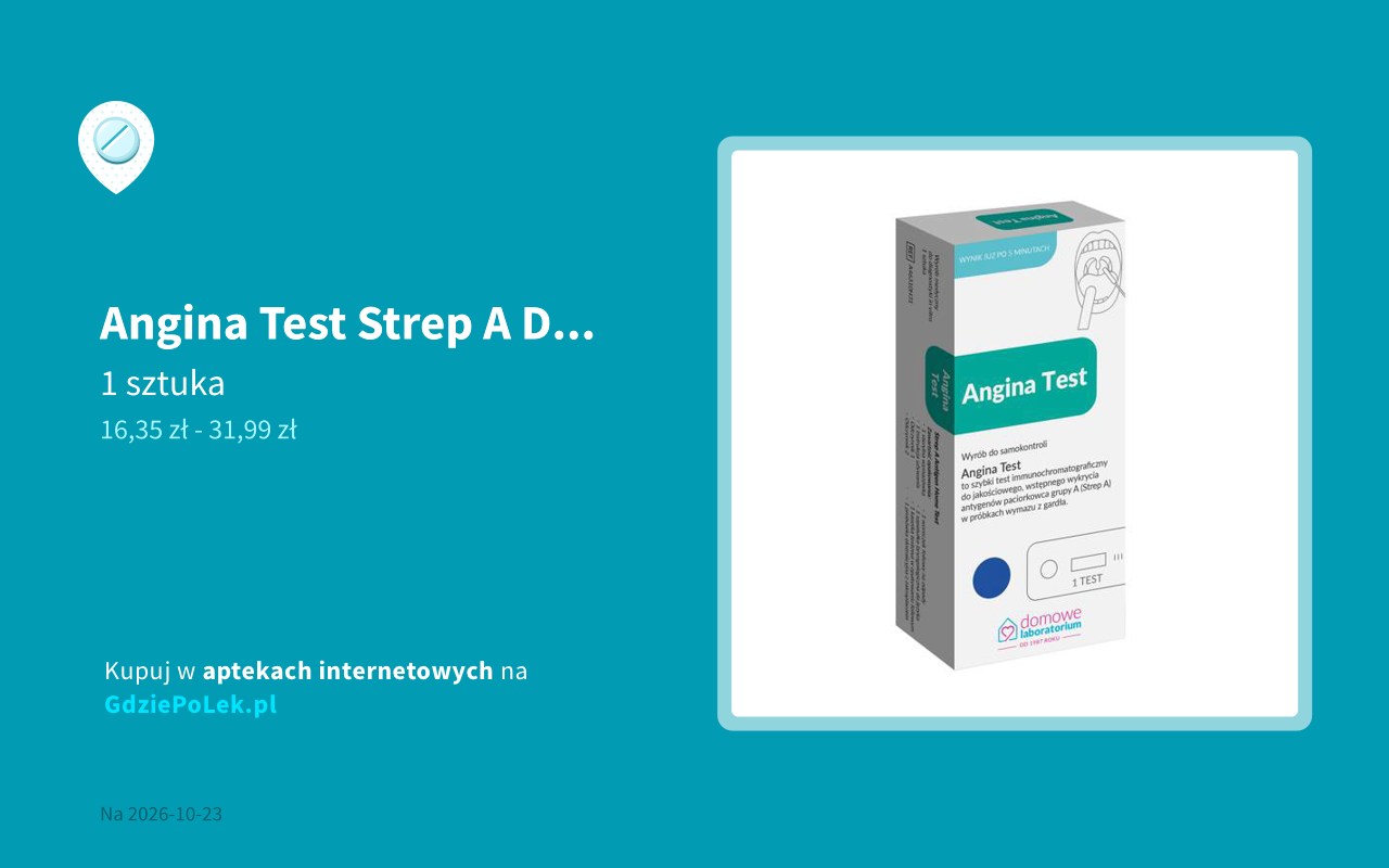 Angina Test Strep A Domowe Laboratorium cena i dostępność w aptekach ...