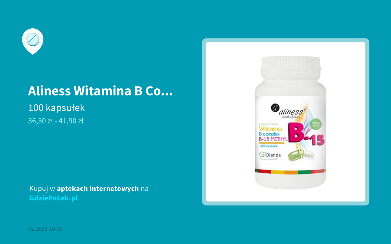 Complexe De Vitamine B Aliness B-15 Methyl – 100 Capsules – Neuf, Marque Medicaline