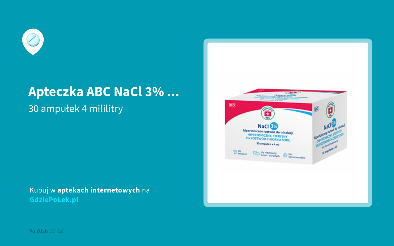 Apteczka ABC NaCl 3% Hipertoniczna sól fizjologiczna cena i dostępność ...